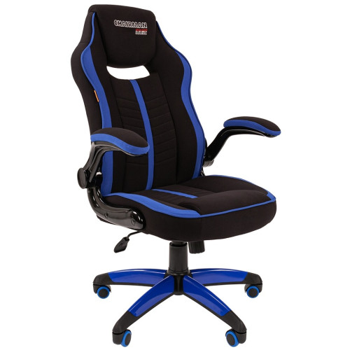Игровое кресло Chairman game 19 чёрное/синее