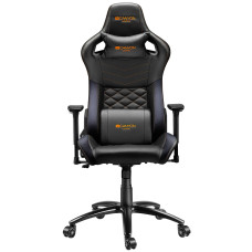 Кресло компьютерное игровое CANYON Nightfall GС-7 Gaming chair, PU leather, Cold molded foam, Metal Frame, Top gun mechanism, 90-160 dgree, 3D armrest, Class 4 gas lift, metal base ,60mm Nylon Castor, black and orange stitching