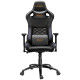 Кресло компьютерное игровое CANYON Nightfall GС-7 Gaming chair, PU leather, Cold molded foam, Metal Frame, Top gun mechanism, 90-160 dgree, 3D armrest, Class 4 gas lift, metal base ,60mm Nylon Castor, black and orange stitching