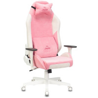 Кресло игровое Бюрократ Zombie EPIC PRO Fabric белый/розовый
