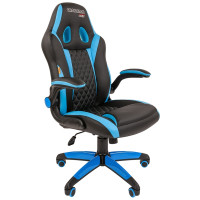 Игровое кресло Chairman game 15 черный/голубой