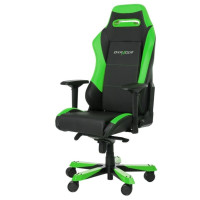 Игровое кресло DXRacer Iron OH/IS11/NE кожа чёрно-зелёное