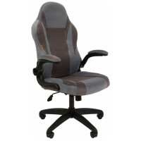 Кресло Chairman game 55 Т71/Т55 голубой/серый велюр