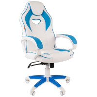 Игровое кресло Chairman game 16 белый/голубой