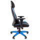 Игровое кресло Chairman game 14 чёрное/голубое
