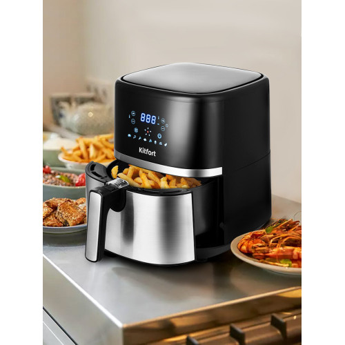 Аэрогриль Kitfort КТ-2221 черный/серебристый