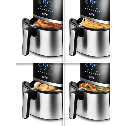 Аэрогриль Kitfort КТ-2221 черный/серебристый