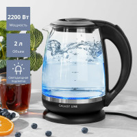 Чайник Galaxy LINE GL0559 стекло/черный