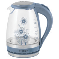 Чайник ENERGY E-279 синий (1,5 л, диск), стекло