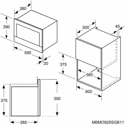 Встраиваемая микроволновая печь MAUNFELD MBMO925SGB11