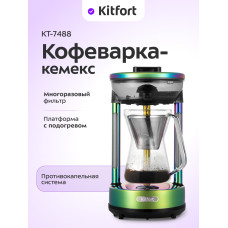 Кофеварка капельная Kitfort КТ-7488 зеленый