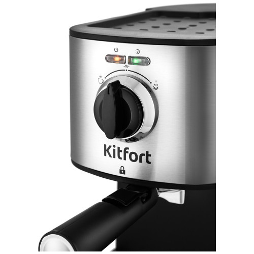 Кофеварка рожковая Kitfort KT-753 черный/нержавеющая сталь