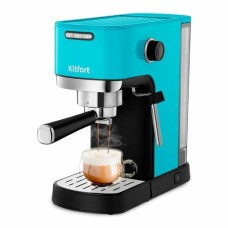 Кофеварка рожковая Kitfort КТ-7461 бирюзовый/черный