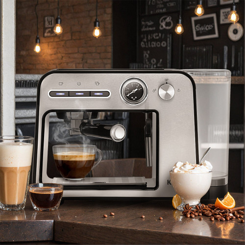 Кофеварка рожковая Kitfort КТ-7515 серебристый