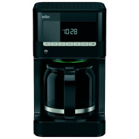 Кофеварка Braun KF 7020 Pur Aroma, капельная, 1000вт, 1.5л, для молотого кофе, регул.крепости кофе, таймер, противокапля, дисплей, черный