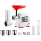 Мясорубка BRAYER BR1603, 1500 Вт, реверс, насадки кеббе, колбасы, овощи, 2 диска, отсек для хранен