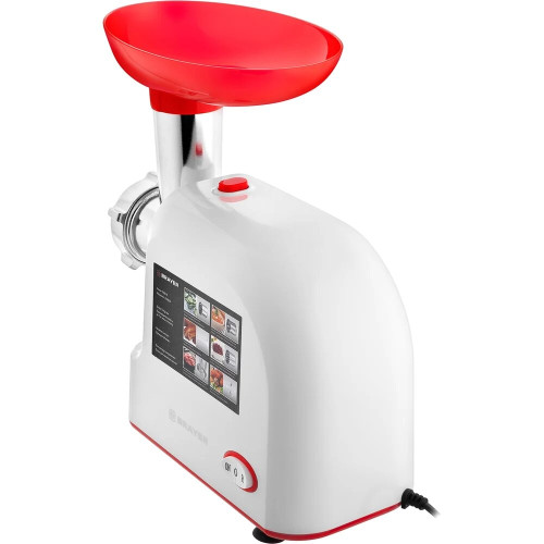 Мясорубка BRAYER BR1603, 1500 Вт, реверс, насадки кеббе, колбасы, овощи, 2 диска, отсек для хранен