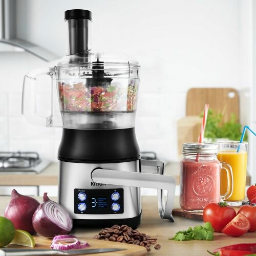 Кухонный комбайн Kitfort KT-1395 серебристый/черный