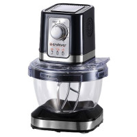 Endever SIGMA 27 черный Кухонная машина Endever Sigma 27,черный, мощность 600 Вт, объем стеклянной чаши 4, л, три насадки, плавная регулировка скорости, кнопка отсоединения насадок,2 шт/уп.