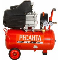 Компрессор Ресанта КП-24/260М масляный 260л/мин 24л 2000Вт красный/черный