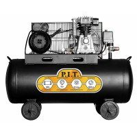 Компрессор P.I.T. PAC 100-C (2,5кВт, 3,4л/с, 330 л/мин, 100л, 2 цил, 2 вых, ев,масл. рем)