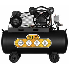 Компрессор P.I.T. PAC 100-C2 (3,3кВт, 370л/мин,100л,2 цил-ра,2 вых,2 ман, маслян. ремен.)