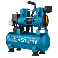 Компрессор воздуш Sturm! AC93210OL.безмасл.бесшумн. 900Вт,10л,2750об/мин,180л/мин,8бар