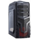 Корпус Miditower EVO-8204N Black-Red light, ATX, <без БП>, с окном, 2*USB+1*USB3.0, Audio