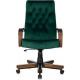 Кресло руководителя Бюрократ T-9928WALNUT/FABR/GN зеленый крестов. металл/дерево