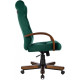 Кресло руководителя Бюрократ T-9928WALNUT/FABR/GN зеленый крестов. металл/дерево
