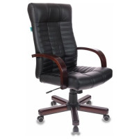 Кресло Бюрократ KB-10WALNUT/B/LEATH черный