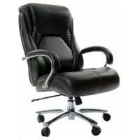 Офисное кресло Chairman 402 чёрное натуральная кожа