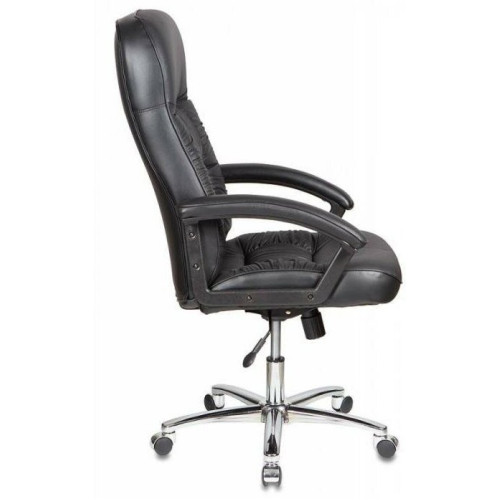 Кресло руководителя Бюрократ T-9908/WALNUT черный кожа