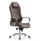 Кресло руководителя Бюрократ _AURA/BROWN коричневый кожа крестовина алюминий