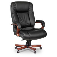 Кресло руководителя Бюрократ T-9925WALNUT/BLACK кожа