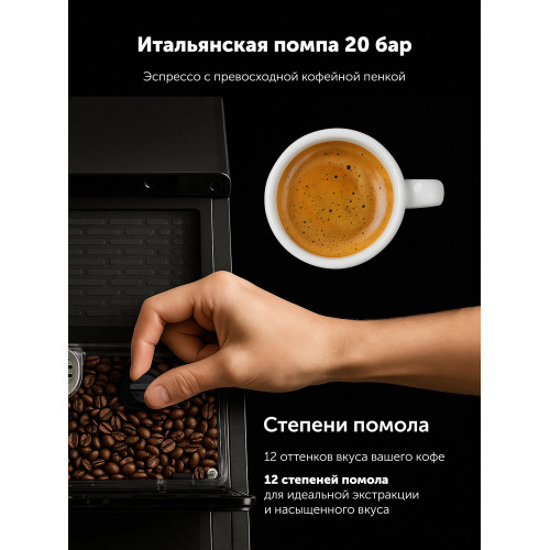 Кофемашина Polaris PACM 2052AC черный