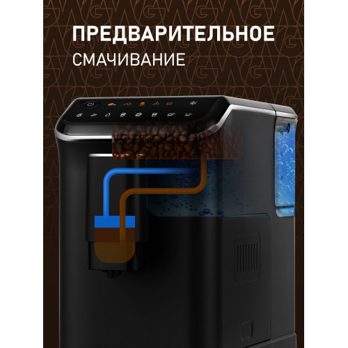 Кофемашина Weissgauff WCM-325 Black Automatic Touch Cappuccino