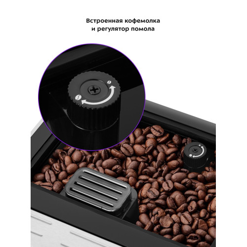 Кофемашина Kitfort КТ-7256 черный/нерж