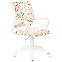 Кресло детское Бюрократ KD-W4 песочный Sticks 02 крестовина пластик белый