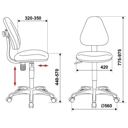 Кресло детское Бюрократ KD-4/PENCIL-GN зеленый