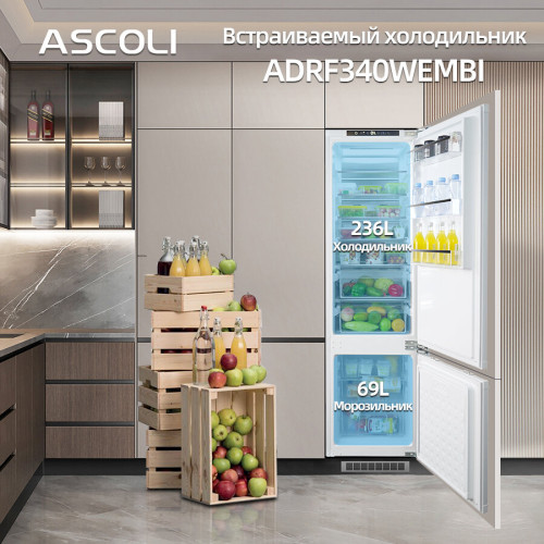 Встраиваемый холодильник Ascoli ADRF340WEMBI