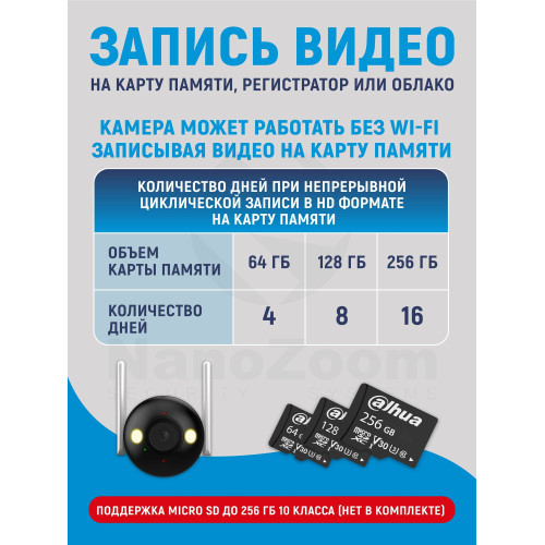 Уличная цилиндрическая IP-видеокамера Dahua DH-IPC-F2CP-PV-0280B Smart Dual Light 2Мп, 1/3” CMOS, объектив 2.8мм, видеоаналитика, ИК 30м, LED 30м, микрофон, динамик, Wi-Fi 2.4ГГц, IP67, металл пластик