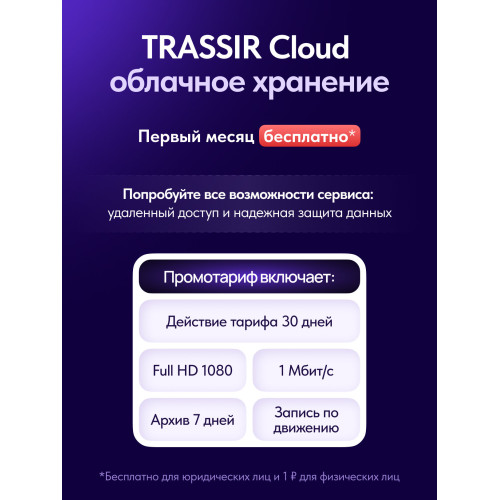 Видеокамера IP Trassir TR-D3121IR2 v6 2.8 2.8-2.8мм цветная