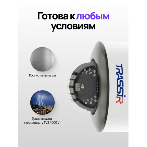 Видеокамера IP Trassir TR-D3121IR2 v6 2.8 2.8-2.8мм цветная