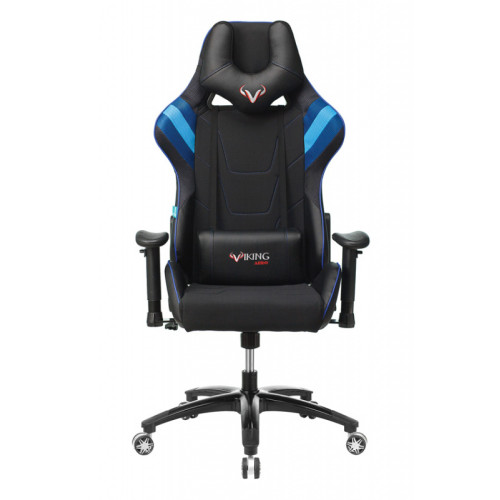 Игровое кресло Бюрократ VIKING 4 AERO BLUE две подушки черный/синий