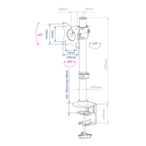 Кронштейн ARM MEDIA LCD-T41 черный