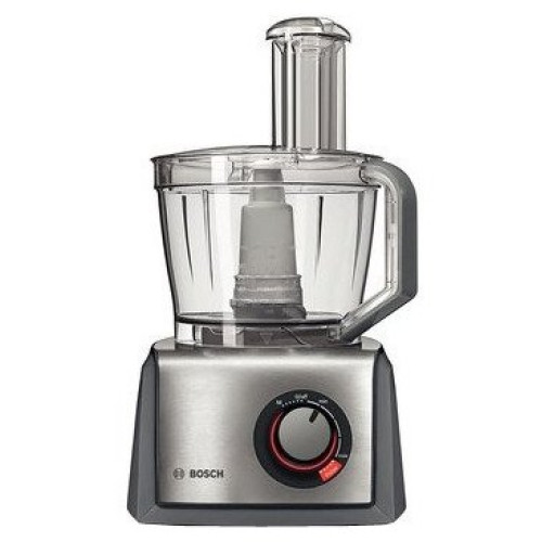 Кухонный комбайн Bosch MCM68840 1250Вт, корпус пластик/ нерж.сталь, плавная регул. ско рости, режим M+pulse, LED индикатор, блендер, нож, венчик, 2 двусторон. диска для нарезки, насадка для теста, пресс для цитрусовых, сумка для на садок
