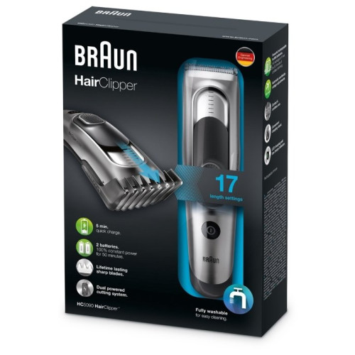 Машинка для стрижки Braun HC5090 серебристый/черный