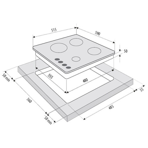 Варочная поверхность Fornelli PGT 60 Ardore BL
