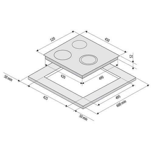 Варочная поверхность Fornelli PVA 45 FIDATO BL